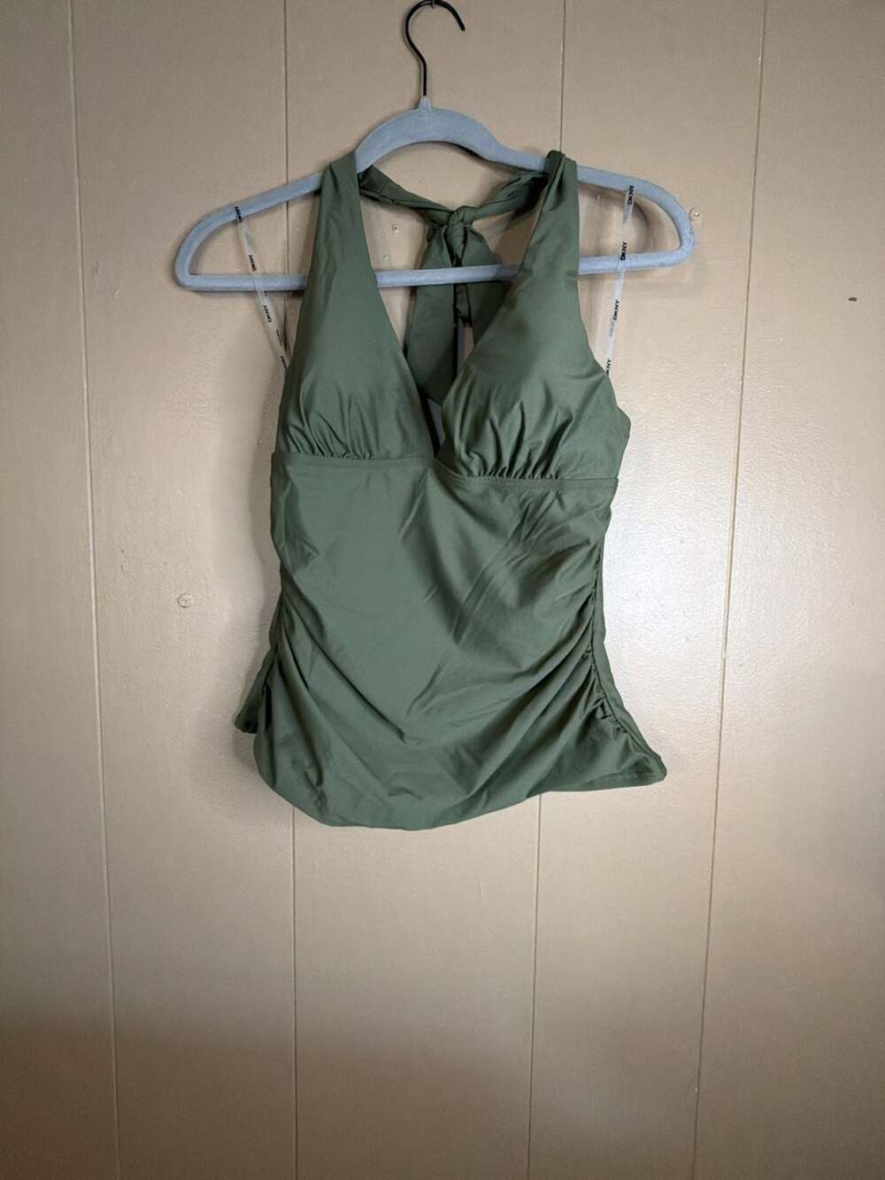 DKNY Halter Tankini Swim Top Olive Green Size M